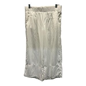 Cloth & Stone Cropped Wide-Leg Pull-On Pants White Size Small